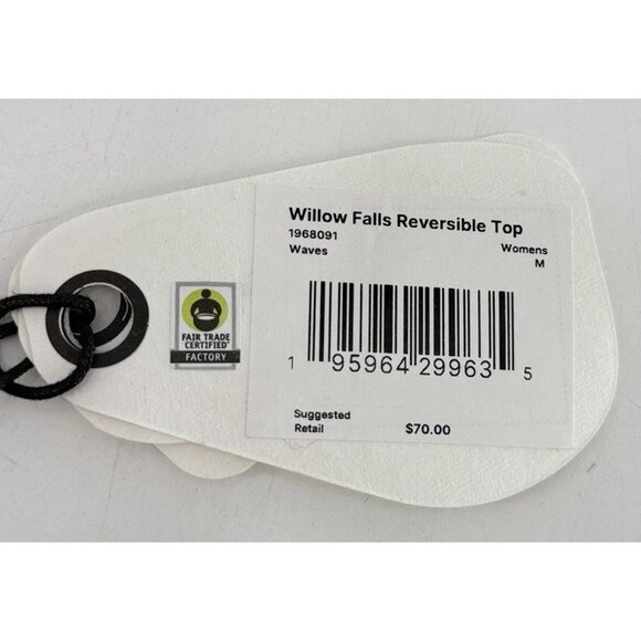 NWT PrAna Women's Willow Falls Reversible‎ Swim Top Waves Size M Sustainable - Picture 5 of 7